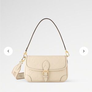 Louis Vuitton Cream Shoulder Bag with Gold Accents